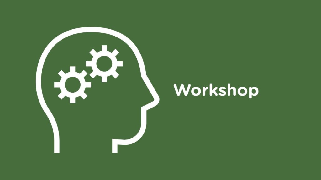 simple illustration on a dark green background shows an outline of the human head with gears inside